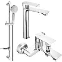 Mexen Royo DF40 Ensemble de mitigeurs de lavabo et de baignoire avec accessoires, chrome (72213DF40-00)