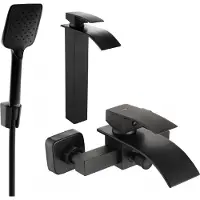 Mexen Aries R62 Mélangeur lavabo et baignoire avec accessoires, noir (744813R62-70)