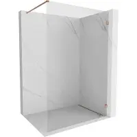 Mexen Lunar paroi de douche Walk-in droite 50 x 200 cm, transparent 8 mm, cuivre brossé - 830-050-000-65-00-P