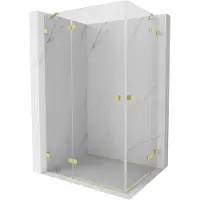 Mexen Lunar Duo cabine de douche pivotante 110 x 75 cm, transparent, or brossé - 834-110L-075P-55-00