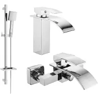 Mexen Aries DQ45 Mélangeur lavabo et baignoire avec accessoires, chrome (744803DQ45-00)