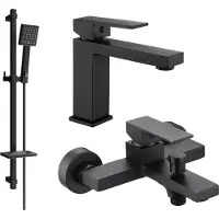 Mexen Uno DQ45 Mélangeur lavabo et baignoire avec accessoires, noir (71403DQ45-70)