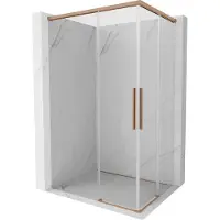 Mexen Rox Duo cabine de douche coulissante 85 x 75 cm, transparent, cuivre brossé - 8C2D-085-075-65-00