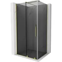 Mexen Velar cabine de douche coulissante 110 x 120 cm, graphite, or - 871-110-120-41-50