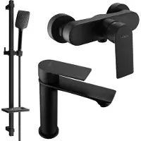 Mexen Royo SET mitigeur lavabo + douche avec accessoires DQ62, noir (72204DQ62-70)