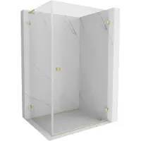 Mexen Lunar-B L cabine de douche battante droite 100 x 80 cm, transparent, or brossé - 832L-100-080-55-00-P
