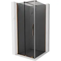 Mexen Cabine de douche coulissante Velar 120 x 120 cm, graphite, or rose - 871-120-120-41-60