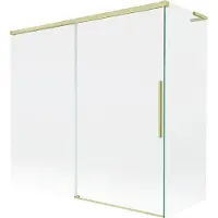 Mexen Rox L Pare-bain coulissant à 2 volets 170 + 80 x 150 cm, transparent, or brossé - 8C9L-170-080-55-00