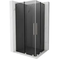 Mexen Velar L Duo cabine de douche coulissante 100 x 90 cm, graphite, nickel brossé - 871-100-090-02-43-97