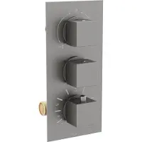 Mexen Cube mitigeur thermostatique douche/baignoire 3 sorties graphite (77503-66)