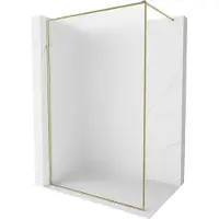 Mexen Kioto-F paroi de douche Walk-in avec cadre 140 x 202 cm, givré 8 mm, or - 800-140-104-50-30