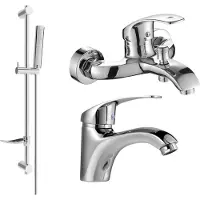 Mexen Fabia DF72 Ensemble de mitigeurs de lavabo et de baignoire avec accessoires, chrome (746503DF72-00)