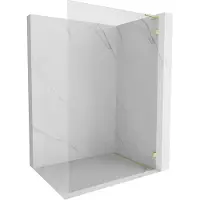 Mexen Paroi de douche Lunar L Walk-in droite 120 x 200 cm, transparent 8 mm, or brossé - 830L-120-000-55-00-P