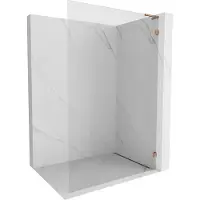Mexen Lunar L paroi de douche Walk-in droite 100 x 200 cm, transparent 8 mm, or rose - 830L-100-000-60-00-P
