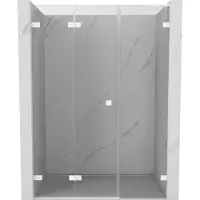 Mexen Lunar-F L porte de douche pliante gauche 145 cm, transparent, blanc - 836SL-145-050-20-00-L