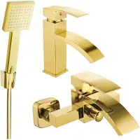 Mexen Libra R45 Mélangeur lavabo et baignoire avec accessoires, or (745103R45-50)