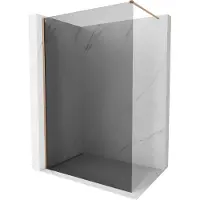 Mexen Kioto-X paroi de douche Walk-in 140 x 200 cm, graphite 10 mm, cuivre brossé - 800-140-101-65-40-X