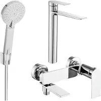 Mexen Zero SET Mélangeur lavabo + bain avec accessoires R40, chromé (71113R40-00)