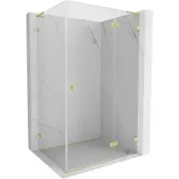 Mexen Lunar L Cabine de douche pivotante droite 85 x 80 cm, transparente, or brossé - 834L-085-080-55-00-P