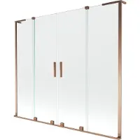 Mexen Velar L Duo Double paroi de baignoire coulissante à 2 panneaux 170 x 150 cm, transparent, or rose - 896-170-003-02-60