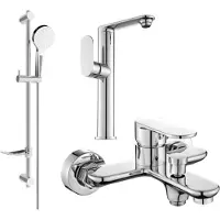 Mexen Milo DF05 SET Mélangeur lavabo + bain avec accessoires, chrome (713153DF05-00)