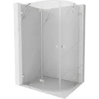 Mexen Lunar cabine de douche demi-ronde pivotante gauche 80 x 70 cm, transparent, nickel brossé - 833-080L-070P-97-00