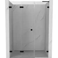 Mexen Lunar-F L portes de douche pliantes gauche 150 cm, transparent, noir - 836SL-150-050-70-00-L