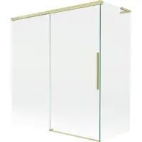 Mexen Rox L Paroi pliante pour baignoire à 2 volets coulissants 150 + 70 x 150 cm, transparent, or brossé - 8C9L-150-070-55-00