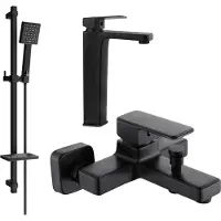 Mexen Cetus DQ45 Mélangeur lavabo et baignoire avec accessoires, noir (744313DQ45-70)