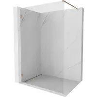 Mexen Lunar paroi de douche Walk-in gauche 160 x 200 cm, transparent 8 mm, cuivre brossé - 830-160-000-65-00-L