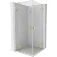 Mexen Lunar L Duo cabine de douche pivotante 95 x 95 cm, transparent, doré brossé - 834L-095L-095P-55-00