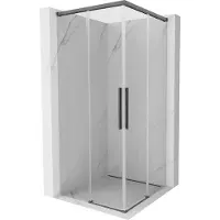 Mexen Rox Duo cabine de douche coulissante 110 x 110 cm, transparent, gris canon brossé - 8C2D-110-110-66-00