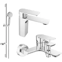 Mexen Alexa SET Mélangeur lavabo + bain avec accessoires DS40, chromé (71203DS40-00)