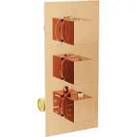 Mexen Cube mitigeur thermostatique douche/baignoire 3 sorties or rose (77503-60)