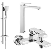 Mexen Uno DQ45 SET Mélangeur lavabo + bain avec accessoires, chrome (71413DQ45-00)