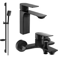 Mexen Alexa SET Mélangeur lavabo + bain avec accessoires DS62, noir (71203DS62-70)