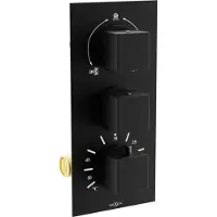 Mexen Cube mitigeur thermostatique douche/baignoire 3 sorties, noir (77503-70)