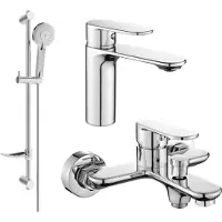 Mexen Milo DF40 SET mélangeur lavabo et baignoire avec accessoires, chrome (71303DF40-00)