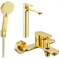 Mexen Milo R40 Mélangeur lavabo et baignoire avec accessoires, or (71313R40-50)