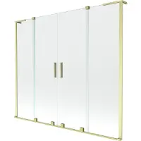 Mexen Velar L Duo paroi de baignoire à 2 volets coulissants 170 x 150 cm, transparent, or brossé - 896-170-003-02-55