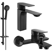 Mexen Alexa SET Mélangeur lavabo + bain avec accessoires DQ40, noir (71203DQ40-70)