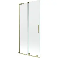 Mexen Velar L paroi de baignoire 2 volets coulissants 90 x 150 cm, transparent, or brossé - 896-090-003-01-55