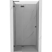 Mexen Lunar L porte de douche pivotante gauche 80 cm, transparent, gun métal - 834L-080-000-95-00-L