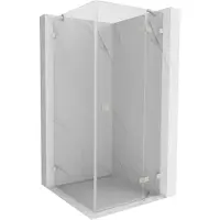 Mexen Lunar cabine de douche pivotante droite 100 x 100 cm, transparent, nickel brossé - 834-100-100-97-00-P
