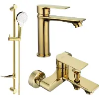 Mexen Royo DF05 Ensemble lavabo et bain avec accessoires dorés (72203DF05-50)