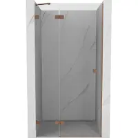 Mexen Lunar porte de douche pivotante gauche 90 cm, transparent, cuivre brossé - 834-090-000-65-00-L