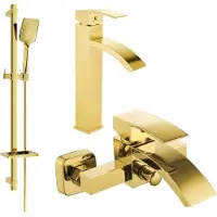 Mexen Libra DQ62 set de baignoire, Gold - 745113DQ62-50