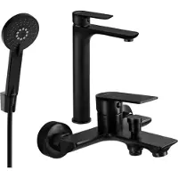 Mexen Alfa R40 Mélangeur lavabo et baignoire avec accessoires, noir (745713R40-70)