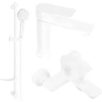 Mexen Royo DF40 Ensemble de mitigeurs de lavabo et de baignoire avec accessoires, blanc (72203DF40-20)
