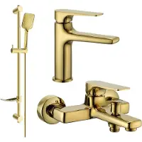 Mexen Lynx DF62 Mélangeur lavabo et baignoire avec accessoires, or (745903DF62-50)